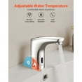 thumbnail image 4 of VEVOR Touchless Bathroom Sink Faucet, Automatic Motion Sensor Restroom Toilet Faucet, HandsFree Adjustable Cold Hot Single Handle Water Mixer Battery Operated for 9/16 in Pipe,Chrome Plated Silver, 4 of 9