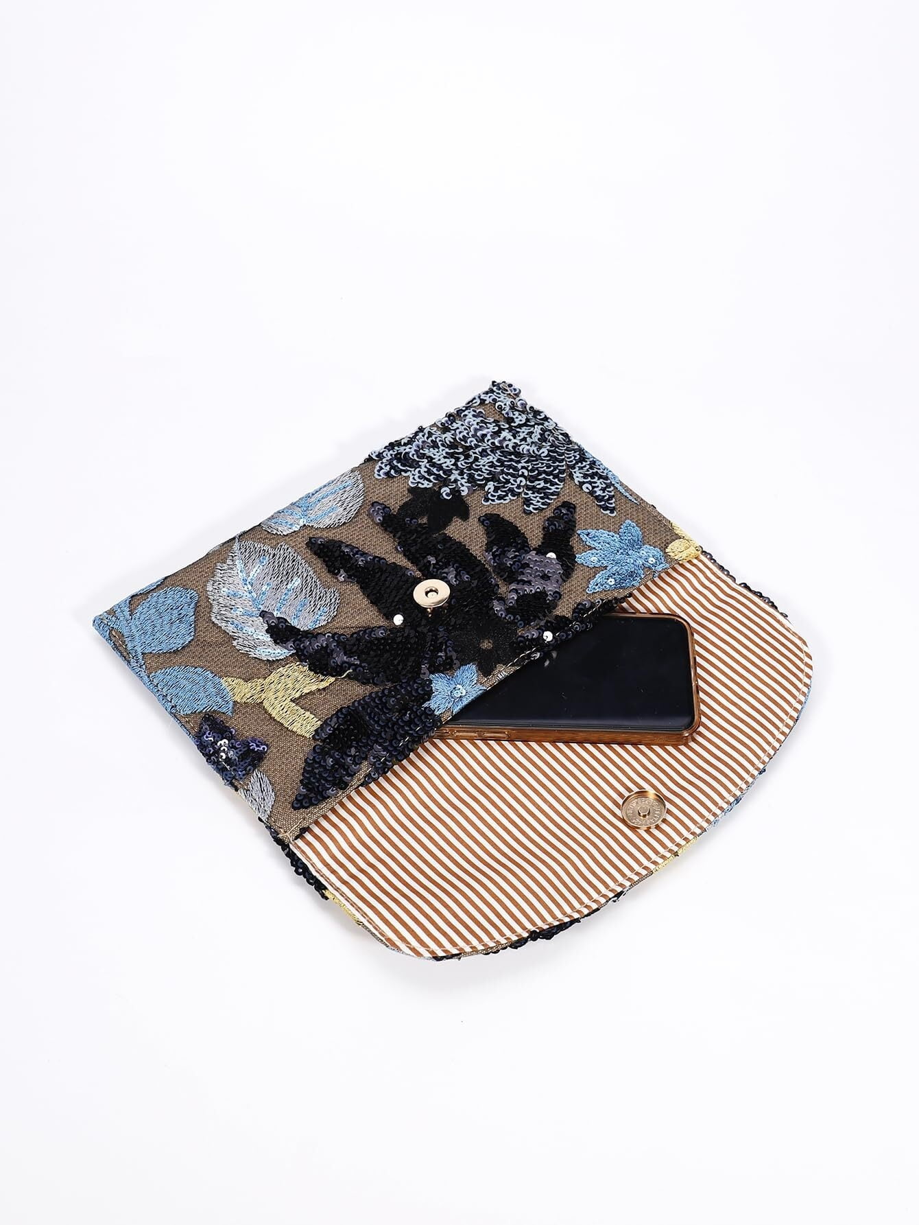 Women's Floral Embroidery Sequin Evening Clutch Bags Party Purses Beaded Evening Bag for Formal