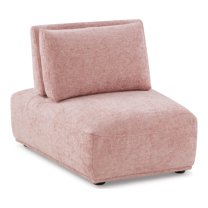 Furniture of America Tatiana Modern Fabric Modular Curved Armless Indoor Chair with Adjustable Backrest, Pink