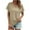 Beige, variant on POTETI Womens T Shirts Khaki Solid Color Casual V-neck Short Sleeve Loose T-shirt Tops