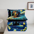 thumbnail image 5 of Homewish Starry Night Dachshund Twin Comforter Sets,Cartoon Pet Dog Bedding Set,Black Reversible,2pcs,1 Comforter and 1 Pillowcase, 5 of 7
