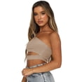 thumbnail image 4 of Baywell Women's One Shoulder Sleeveless Crop Tops Summer Sexy Strappy Tank Tees 3 Pack S-XL, 4 of 10
