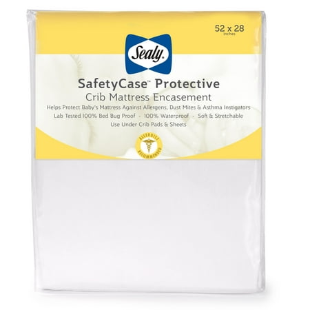 Sealy SafetyCase Protective Crib and Toddler Mattress Encasement, Allergen and Bed Bug (Best Baby Crib Mattress Pad)