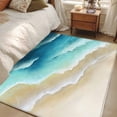 thumbnail image 4 of Rectangle Area Rugs 3 x 5 Ft, Teal Gradient Ocean Non-Slip Residential Carpet, Ombre Watercolor Coastal Beach Waves Indoor Crawling Mats Runner Rugs for Living Room/Dining Room/Bedroom, 4 of 8