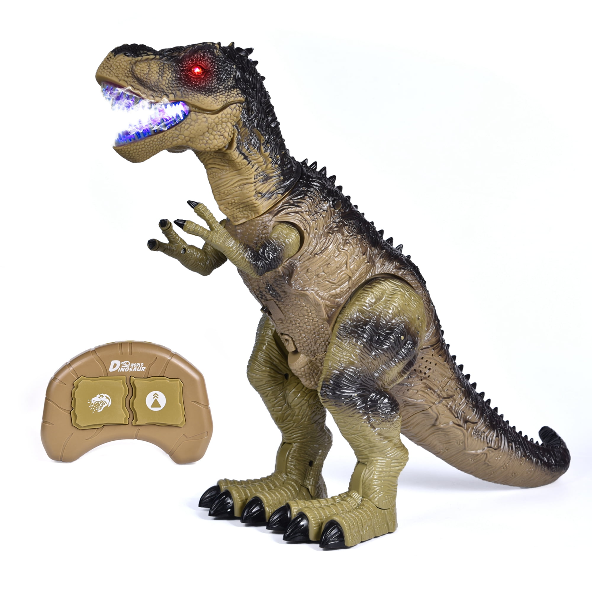 Remote Controlled BROWN T-Rex Dinosaur RC Toy Lifelike movement Walking 