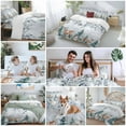 thumbnail image 5 of Winter Squirrel Elk Duvet Cover Set Full Size, Christmas Leaves Floral Xmas Tree 4 Piece Soft Microfiber Bedding Set with 1 Duvet Cover, 1 Flat Sheet, 2 Pillowcases, 5 of 9