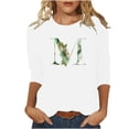 thumbnail image 1 of HKEJIAOI Femmes en Polyester Tops et Blouses 3/4 Sleeve Géométriques Imprimé Tops pour Women 2023 Col Rond, 1 of 4