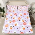 thumbnail image 2 of jejeloiu Kawaii Ghost Floral Full Size Sheets,Halloween Theme Bed Sheets,Orange Pumpkin Lantern Sheet Sets For Girls Teesn,Super Cozy Room Decor,4-Piece, 2 of 7