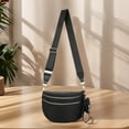 thumbnail image 4 of Nylon Crossbody Bag Zipper Bum Bag Spacious Sling Shoulder Bag For Women Decor Bag (Black), 4 of 10