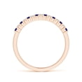 thumbnail image 2 of ANGARA Natural Blue Sapphire and Diamond Semi Eternity Wedding Ring in 14K Rose Gold for Women (Size-1.5mm) | September Birthstone, Anniversary, Jewelry Gift for Women | Natural Blue Sapphire Ring, 2 of 11