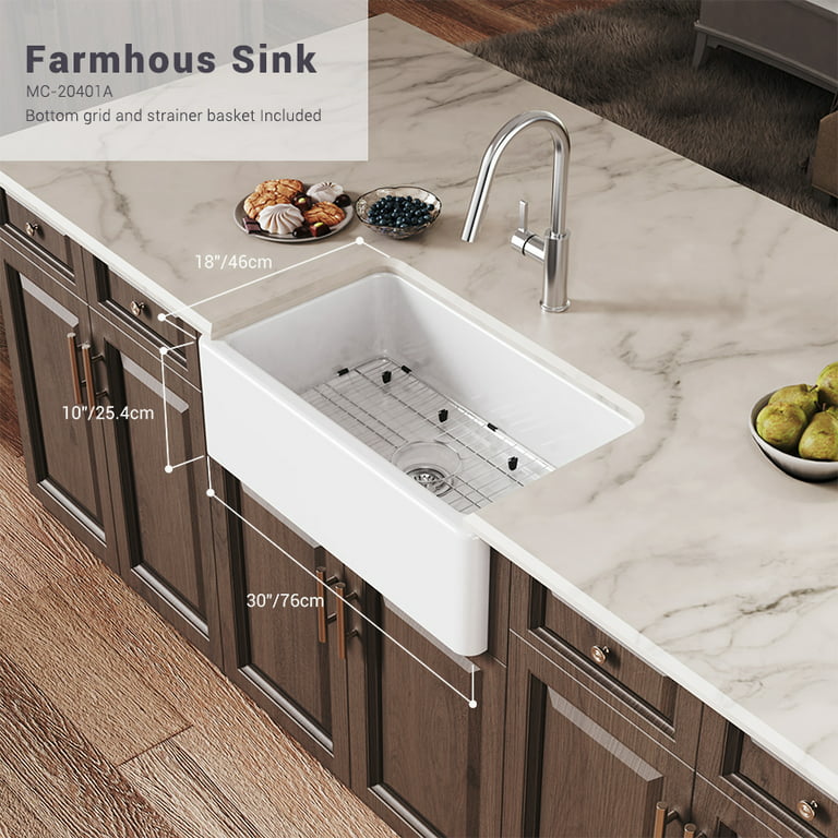 Farmhouse Sink Base Cabinet for Kitchen, Apron Front