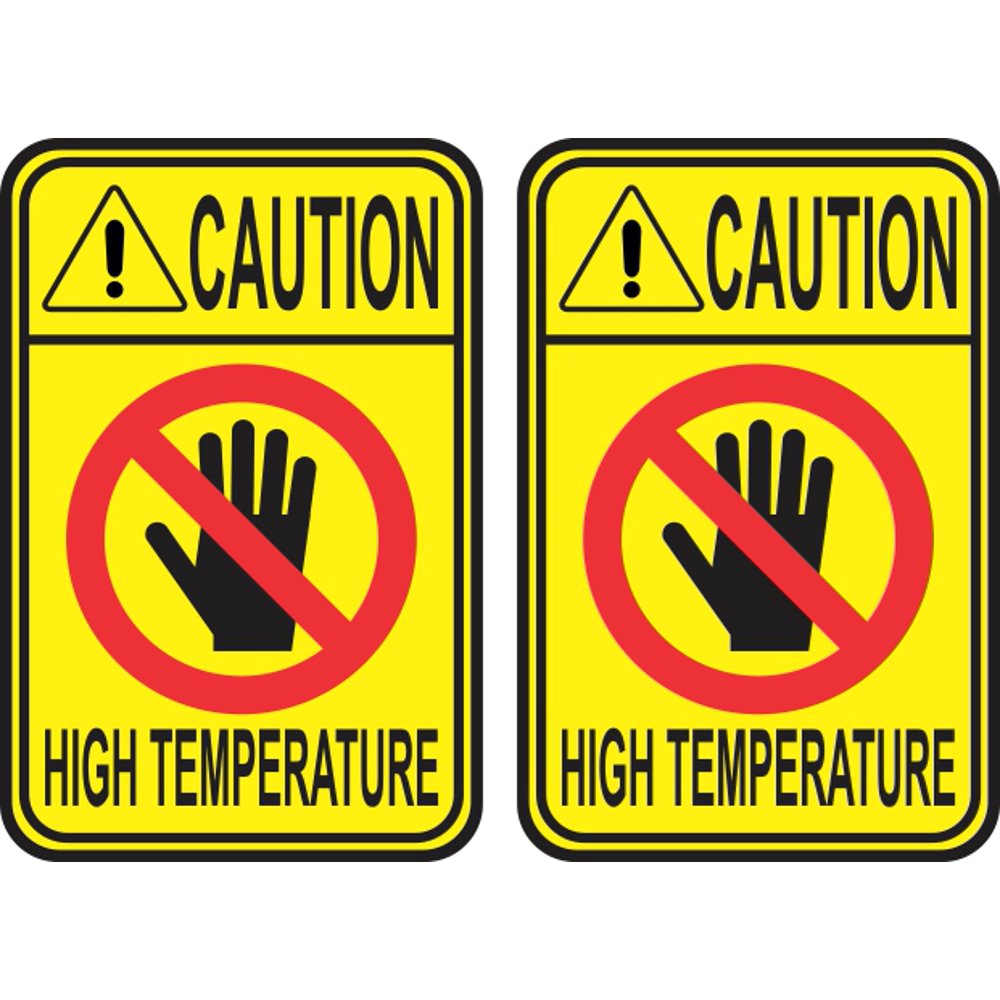 2in x 3in Caution High Temperature Stickers