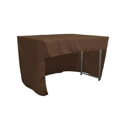 LA Linen TCpop-OB-fit-48x30x30-BrownP22 1.6 lbs Open Back Polyester Poplin Fitted Tablecloth, Brown