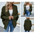 thumbnail image 3 of CoCopeaunts Women's Open Front Batwing Cardigan Fall Cable Knit Long Sleeve Slouchy Sweaters Chunky Cardigan Wrap, 3 of 4