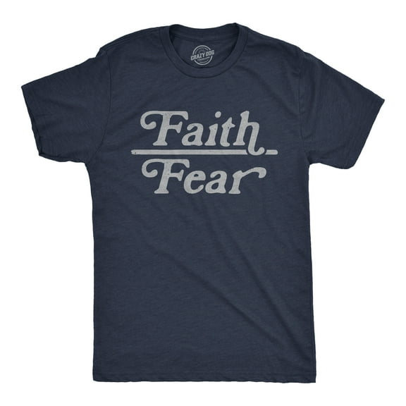 Mens Faith Over Fear T Shirt Cute Religion Faithful Empowerment Novelty Tee Graphic Tees