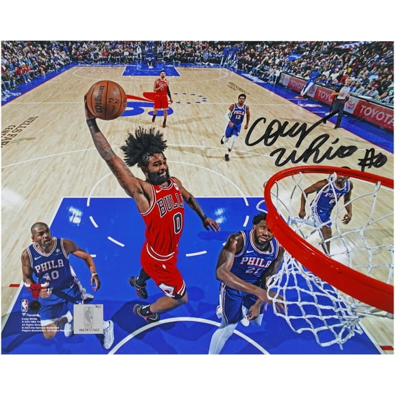 Coby White Chicago Bulls Autographed 8" x 10" Dunk vs. Philadelphia 76ers Photograph - Fanatics Authentic Certified
