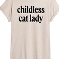 thumbnail image 3 of Instant Message - Childless Cat Lady Black - Women's Oversized Graphic T-Shirt, 3 of 6