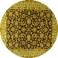 thumbnail image 1 of Ahgly Company Machine Washable Indoor Round Persian Yellow Traditional Area Rugs, 5' Round, 1 of 4