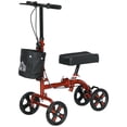 thumbnail image 1 of Trottinette Pliable pour Genoux Marchette Directionnelle Freins Doubles Hauteur Réglable Béquille Alternative Aide à la Mobilité Rouge, 1 of 6