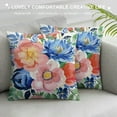 thumbnail image 3 of ONETECH  Peony Flower Throw Pillow Covers Watercolor Pink Floral Decorative Throw Pillow Cases Soft Outdoor Cushion Covers for Sofa Couch Bedroom Home Decor, 3 of 5