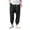 Black, variant on Migroa Men Linen Drop Crotch Wide Leg Baggy Harem Pants Summer Elastic Waist Jogger Yoga Trousers Chino Joggers for Men Twill Stretch Casual Pants with Pockets Black L