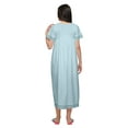 thumbnail image 3 of Moomaya Button Down Maxi Nightdress Long Sleeve Solid WoMen's Cotton Nightwear, 3 of 6