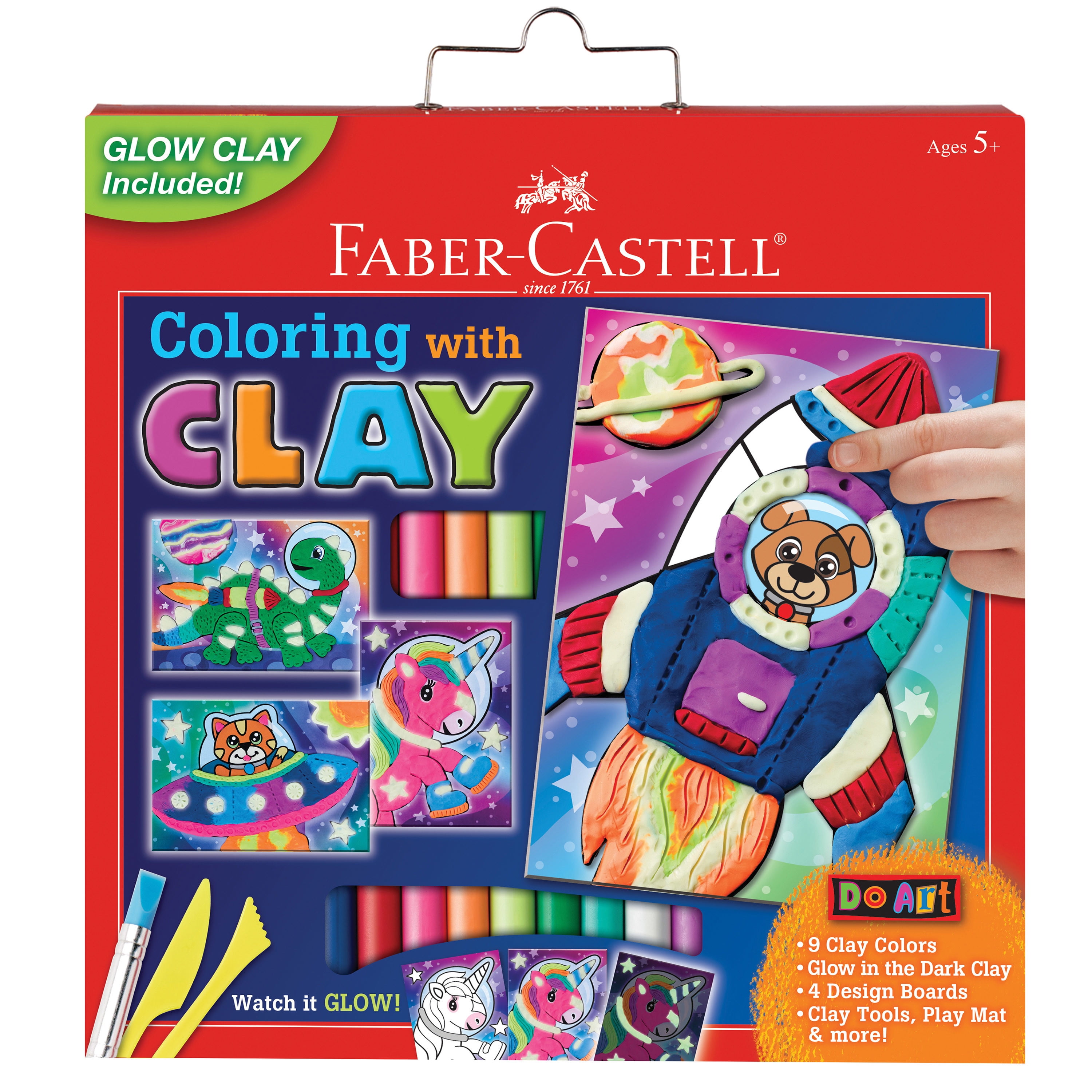 Faber-Castell Do Art Coloring with Clay Space Pets - Child Art Activity for  Boys and Girls, Premium Plasticine Clay