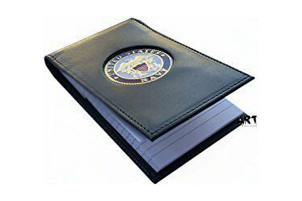The Official Writing Pad, US NAVY Spiral Notebook Case with Medallion - 3" x 5"