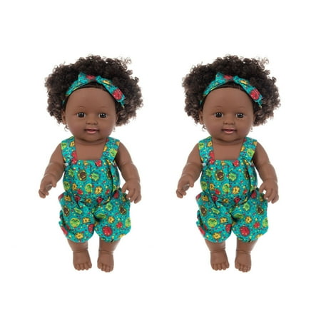 

PEONAVET Baby Toys Baby Toys 6 To 12 Months Black African Black Baby Cute Curly Black 12-Inch Vinyl Baby Toy Kids Christmas Gifts