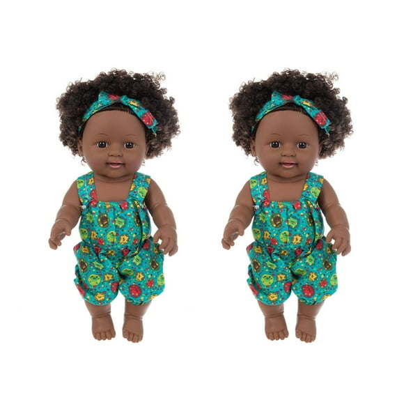 Black Black Baby Cute Curly Black 12-Inch Vinyl Baby Toy
