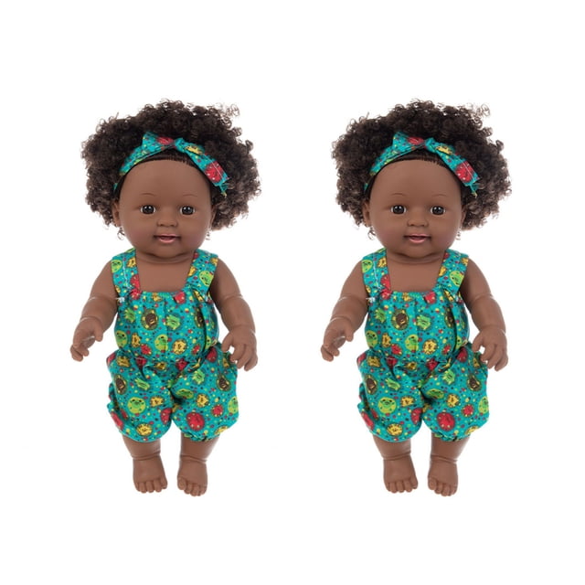 Black Black Baby Cute Curly Black 12-Inch Vinyl Baby Toy