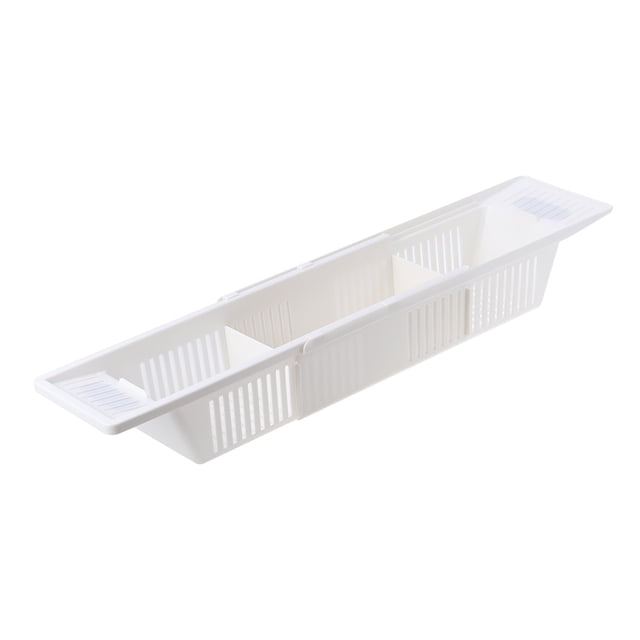 Miangastore Retractable Bath Caddy Tray Plastic Bathtub Basket Shelf Rack Bath Toys Organizer
