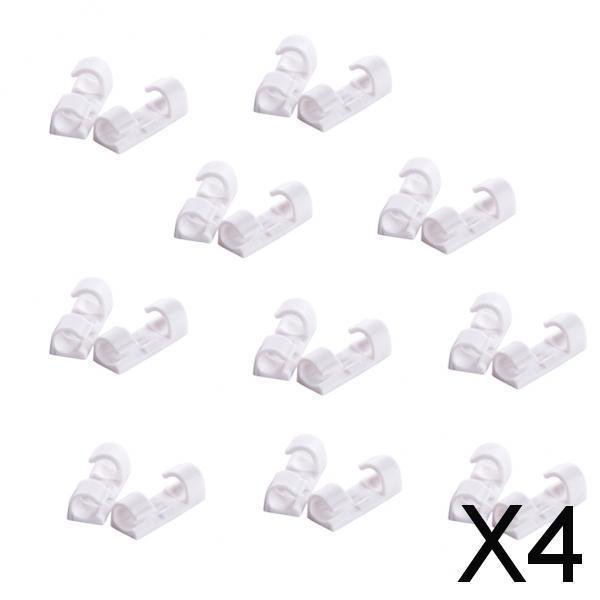 20 Piezas Clips para Cable Baoblaze Organizador de Pared Soporte 4 Piezas