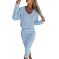 thumbnail image 3 of Mialoley Ensemble 2 Pcs Automne pour Femmes, Robe Moulante Sans Manches Col en V avec Sweat à Manches Longues Tenue Automne, 3 of 9