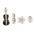 thumbnail image 2 of Conjunto de broches de flor de violín de cristal de violín de cristal Tipo3 Sunnimix Sistemas del Pin del broche de las mujeres, 2 of 8