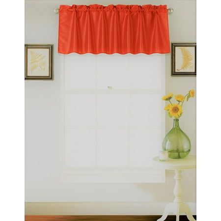 Elegant Swag Valance - (S18) RED 1PC Elegant Straight Faux Silk Rod Pocket Swag Waterfall Valance, 55