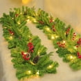 thumbnail image 6 of Zhourta Christmas Garland 78.7in Greenery Decorative Vine with Berries Pine Cones for Holiday Mantle Staircase Wall Decor, 6 of 6