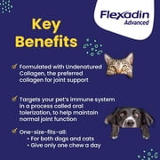 Vetoquinol Flexadin Advanced joint supplement for dogs and cats, once-daily formula with UC-II collagen, clinically proven and vet-recommended, 30 soft chews
