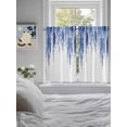 thumbnail image 3 of Navy Blue 2 Panel Kitchen Curtains for Windows, Summer Botanical Leaves Watercolor Bathroom Privacy Curtain, Home Décor Window Treatment for Bedroom/Living Room 55"x45", 3 of 6