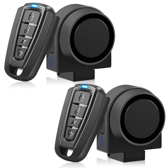 JLLOM 2PCS Wireless Remote Bike Alarm Loud Sensitive Motion Detection Security Bicycle Alarm Volume Wireless Antitheft Alarm Systems for Motorcycle Bicycle Scooter