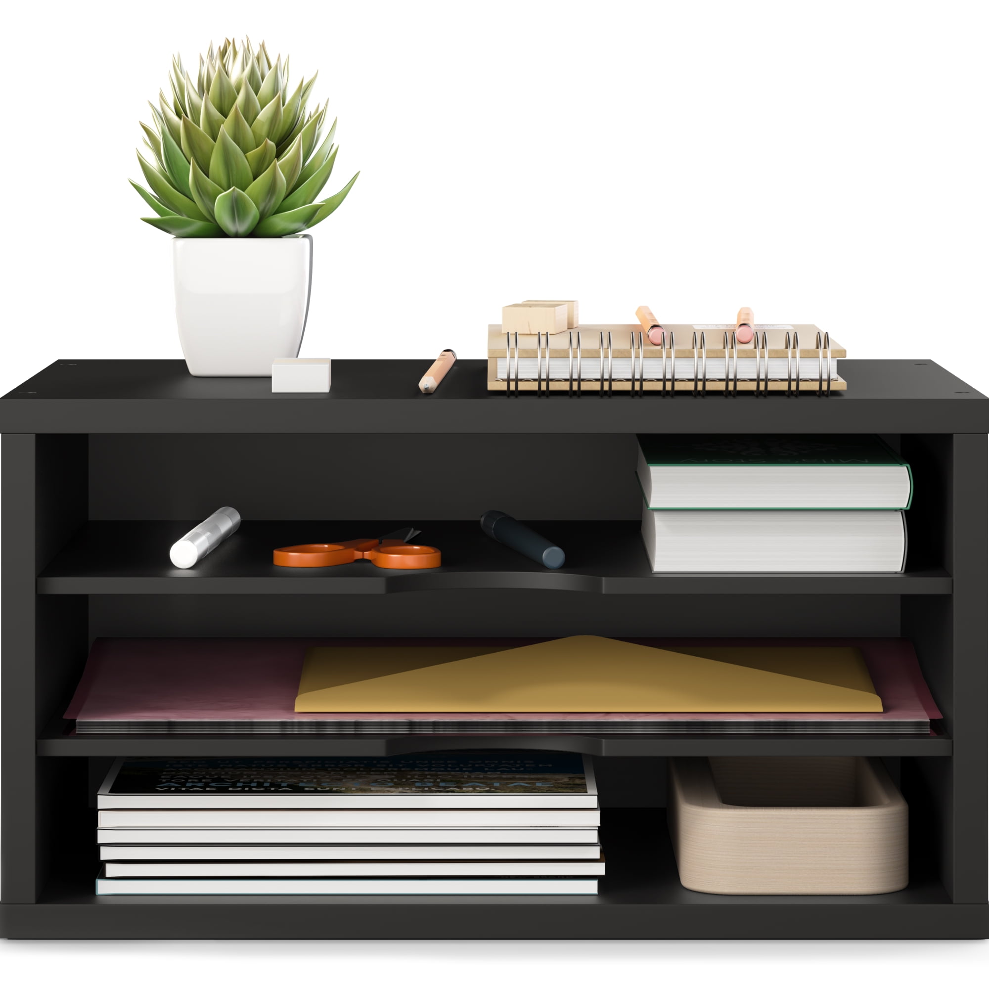 Ballucci 3-Tier Stackable Paper Organizer, Office Desk Organizer, Document Holder, Black
