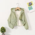 thumbnail image 2 of Green Lightweight Jackets for Girls Winter Fall Long Sleeve Spandex Lounge Thin Sun Protection with Hood Basic Jackets Hoods Outerwear Girls 2026 Clothing Trendy 5 Years, 2 of 9