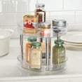 thumbnail image 3 of mDesign 2-Tier Lazy Susan, 9" Rotating Kitchen Organizer, 2 Pack, Clear/Chrome, 3 of 9
