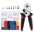 thumbnail image 5 of Carbon Steel Ratcheting Crimping Tool Kit with 1800 Conductor End Sleeves, 4-Axis Design, Pressure Adjustment & Quick-Release Lock, Ergonomic Handles, AWG 23-7 (Black & Red, 6.9x2.7in), 5 of 5