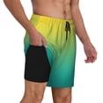 thumbnail image 2 of Lsque Maillot de Bain Homme Motif Dégradé Bleu Sarcelle à Jaune - Short de Bain avec Doublure de Compression - Short de Bain de Plage - (P-3TG) - Extensible Séchage Rapide-3TG, 2 of 6