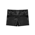 thumbnail image 4 of Moggemol Big Girls Athletic Dance Shorts Shiny Metallic Hot Pants High Waist Gymnastic Boyshorts Black 10, 4 of 5