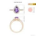 thumbnail image 4 of ANGARA Natural 1.05 Ct. Amethyst with Diamond Halo Ring in 14K Rose Gold for Women (Ring Size: 6.5), 4 of 9
