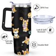 thumbnail image 3 of Insulated Dog Lover Tumbler for Women - 40oz Leakproof Travel Mug with Handle & Straw - Cute Puppy Gift Coffee Cup, 3 of 7