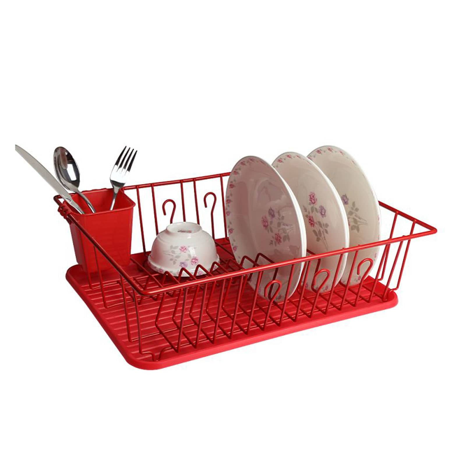 Mega Chef 17.5 Inch Red Dish Rack by Supplier Generic