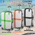 thumbnail image 3 of Mifflin Set of Luggage Straps W/ Luggage Tags (12 Pcs, Black), Adjustable Suitcase Belt, 3 of 8